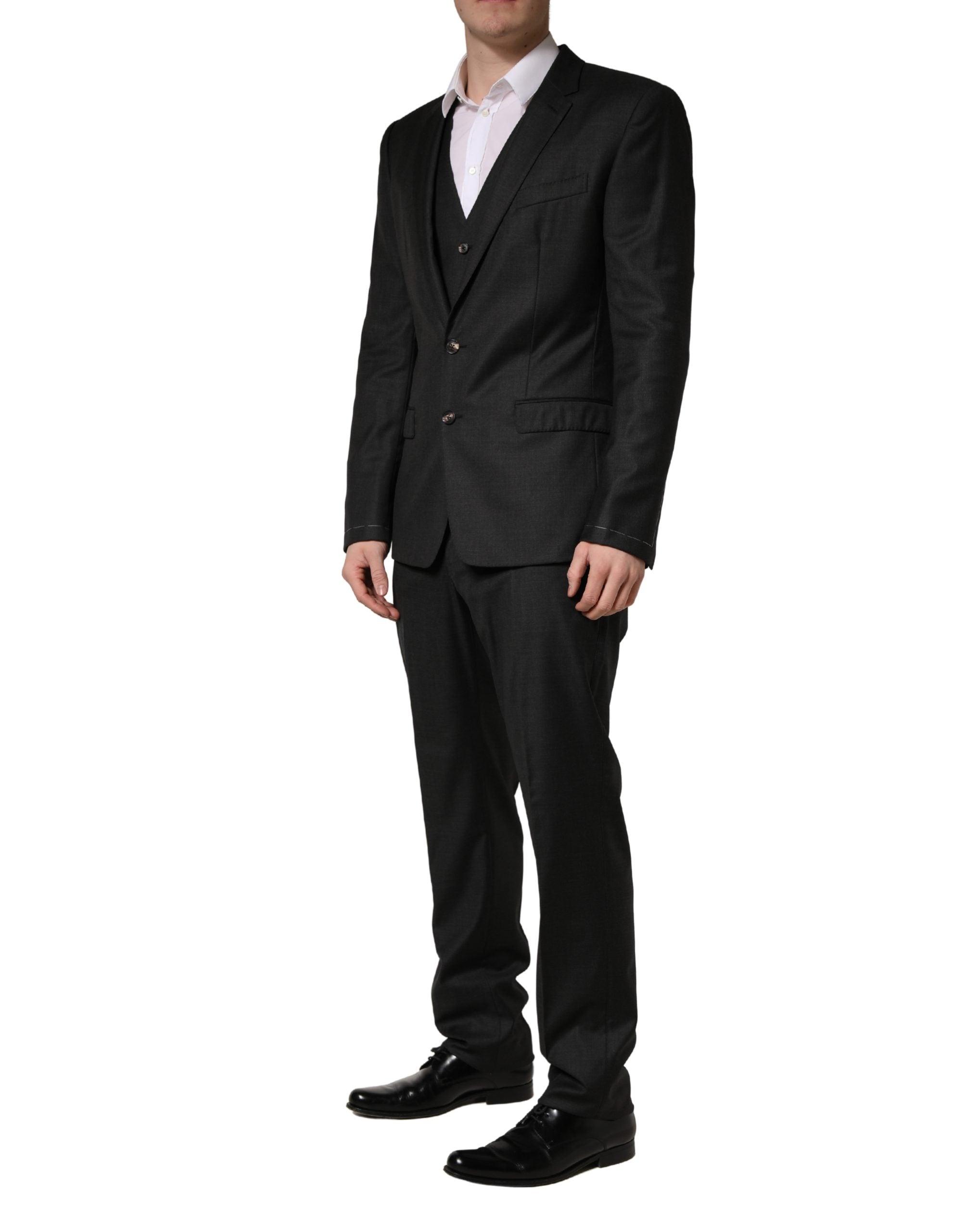 Dolce & Gabbana Men's Black Slim-Fit 3-Piece Wool Suit