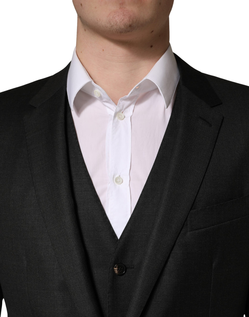 Dolce & Gabbana Men's Black Slim-Fit 3-Piece Wool Suit