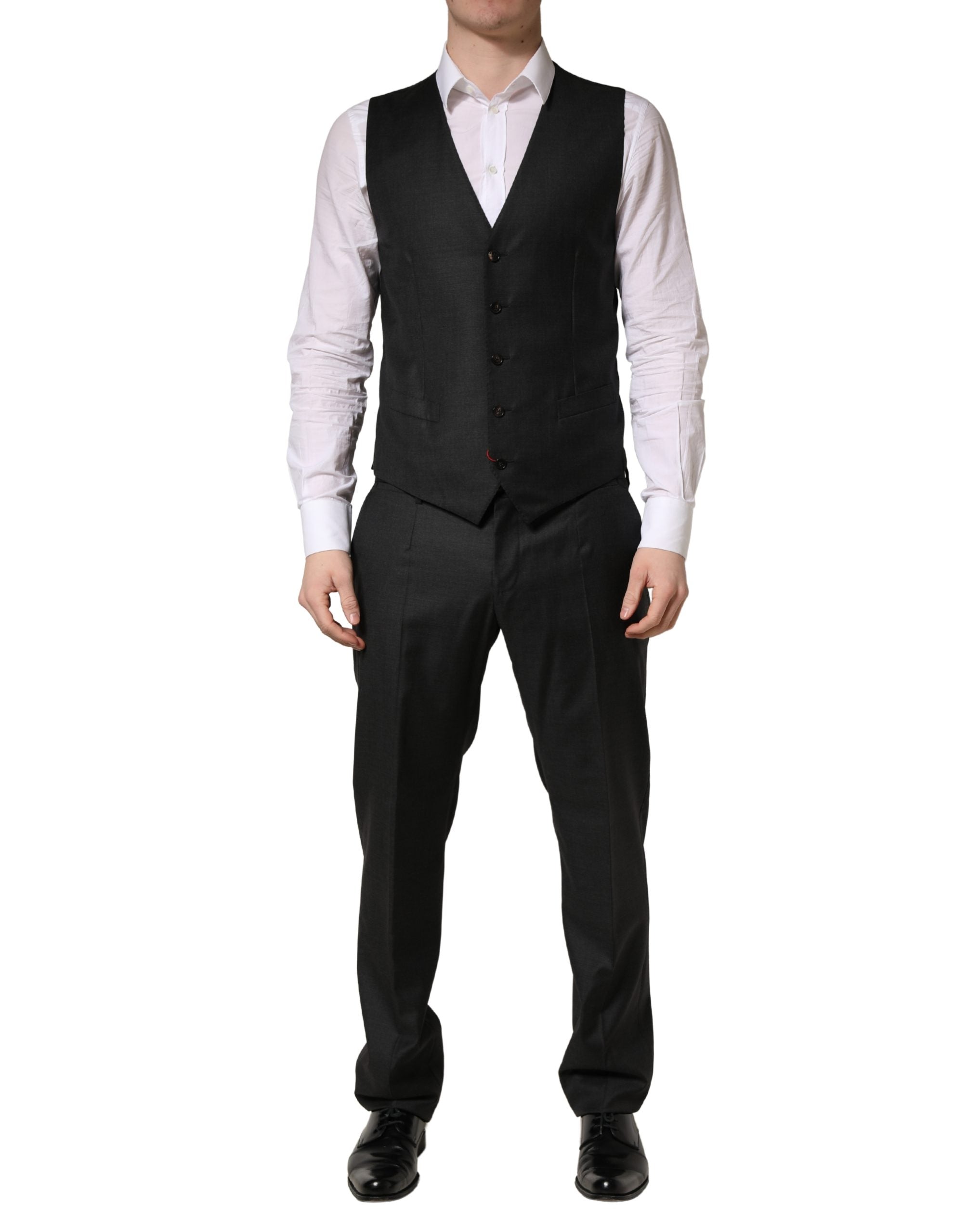 Dolce & Gabbana Men's Black Slim-Fit 3-Piece Wool Suit