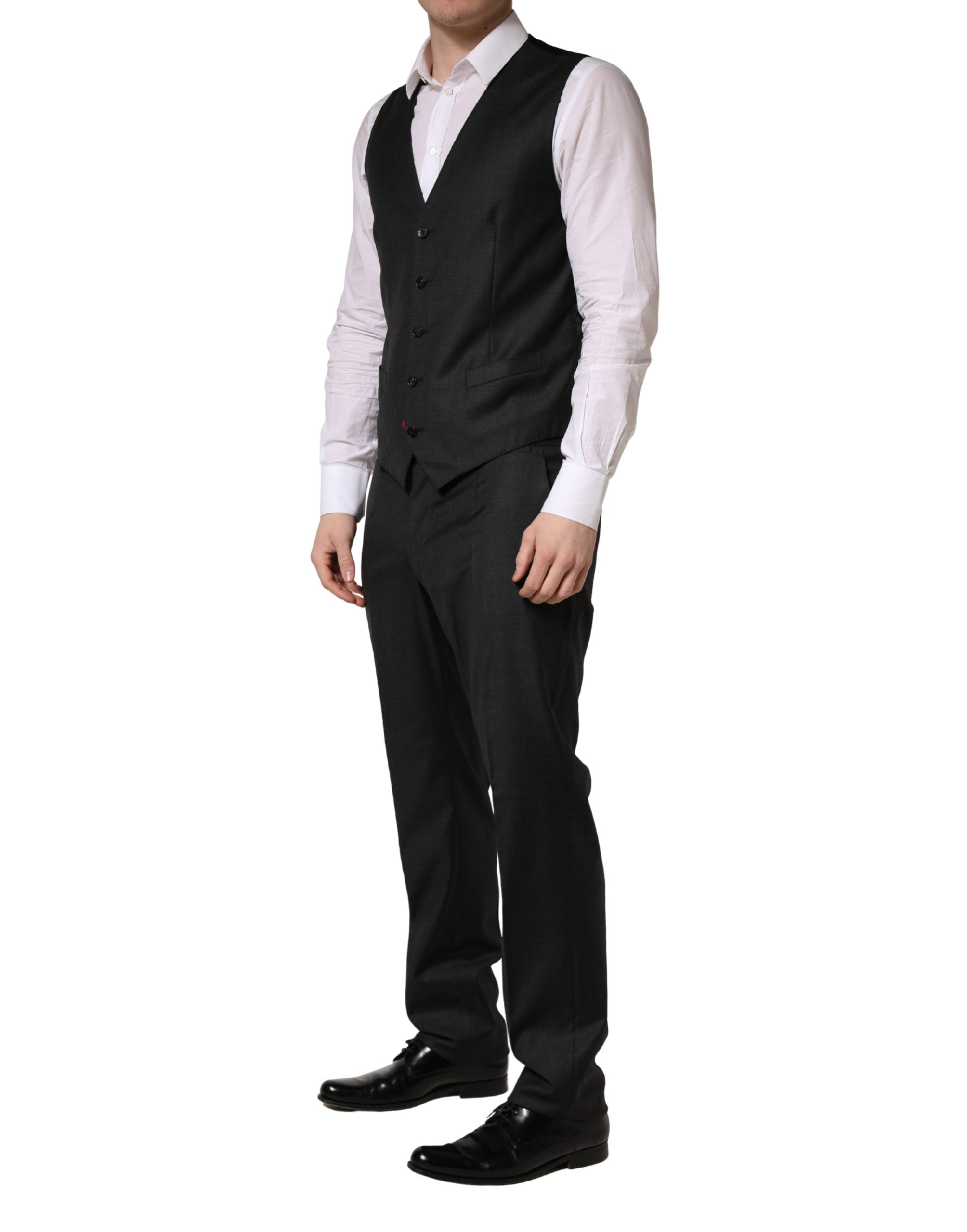 Dolce & Gabbana Men's Black Slim-Fit 3-Piece Wool Suit