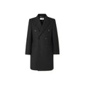 Saint Laurent Schwarzer Wollmantel