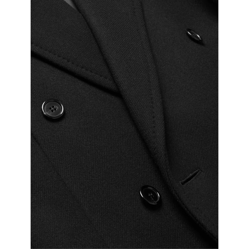 Saint Laurent Schwarzer Wollmantel