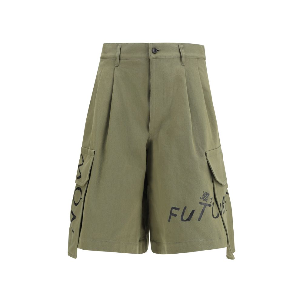 Comme Des Garçons Zweifarbige Baumwoll-Bermudashorts