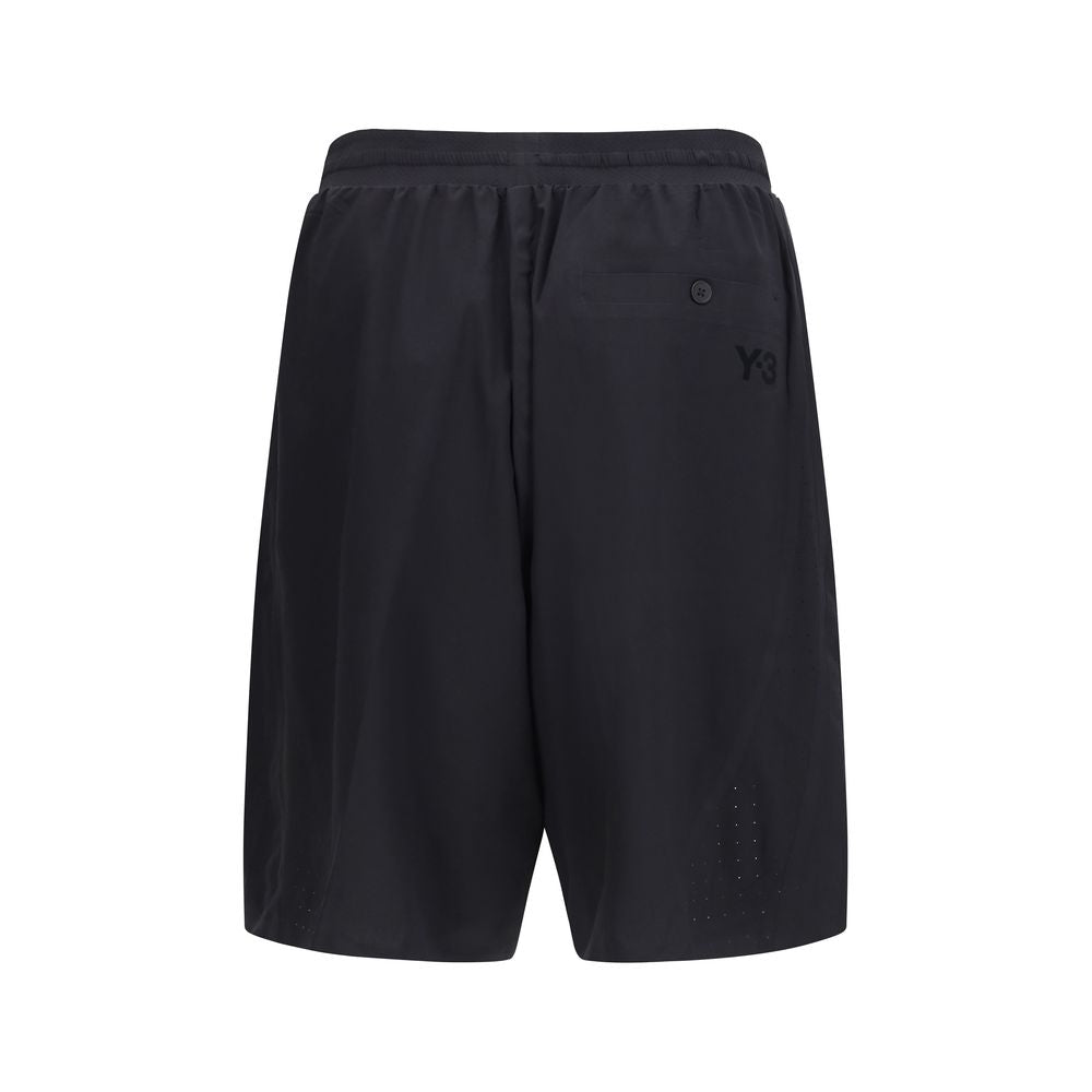 Y-3 Schwarze Bermuda-Shorts aus Polyester