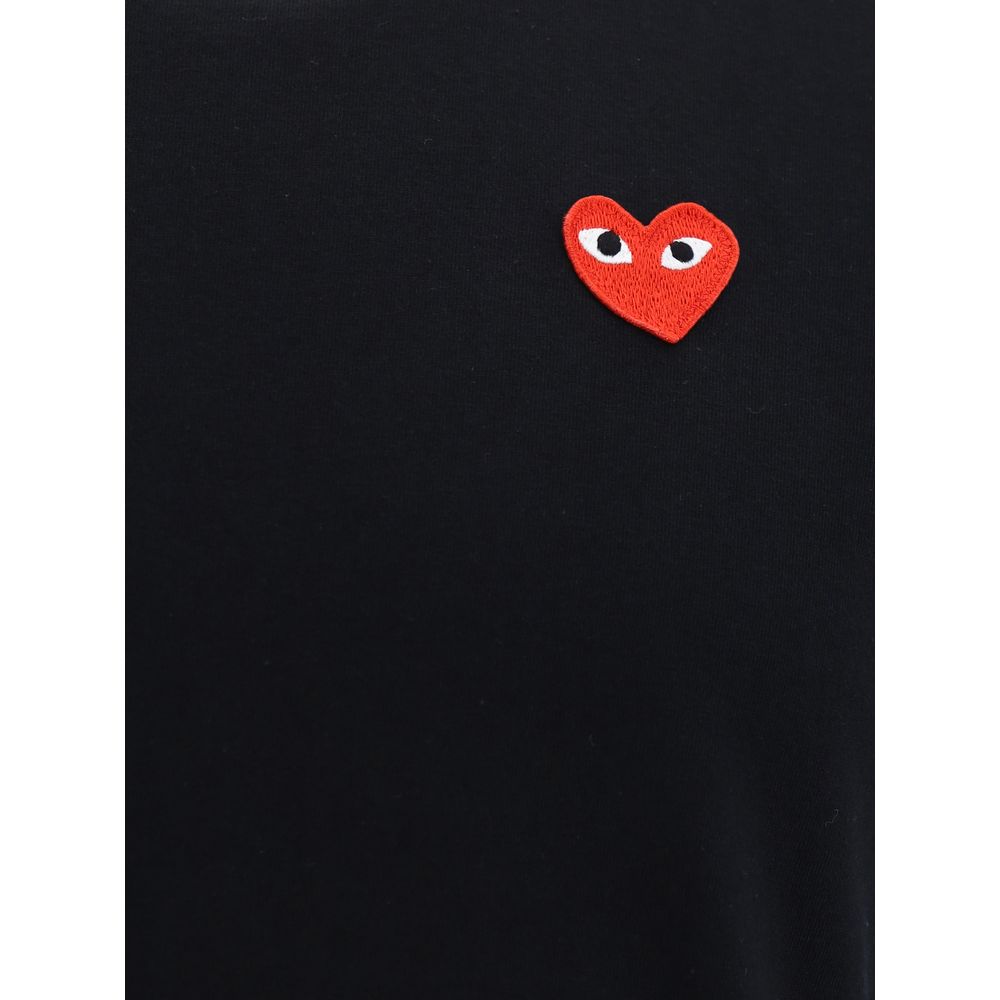 Comme Des Garçons Play Schwarzes Baumwoll-T-Shirt