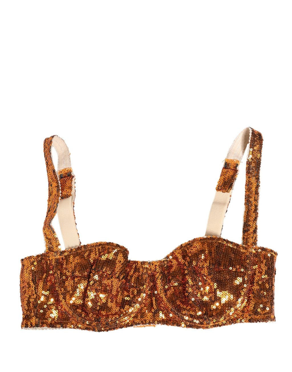 Dolce & Gabbana Gold Pailletten Nyon Balconette BH Unterwäsche