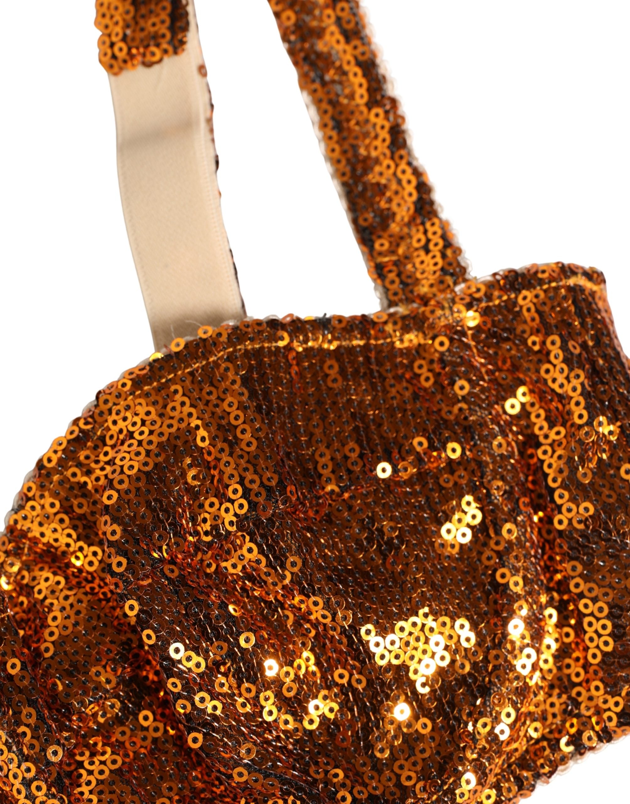 Dolce & Gabbana Gold Pailletten Nyon Balconette BH Unterwäsche