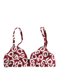 Dolce & Gabbana Roter BH mit Logo-Monogramm aus Baumwolle, Soft Cup