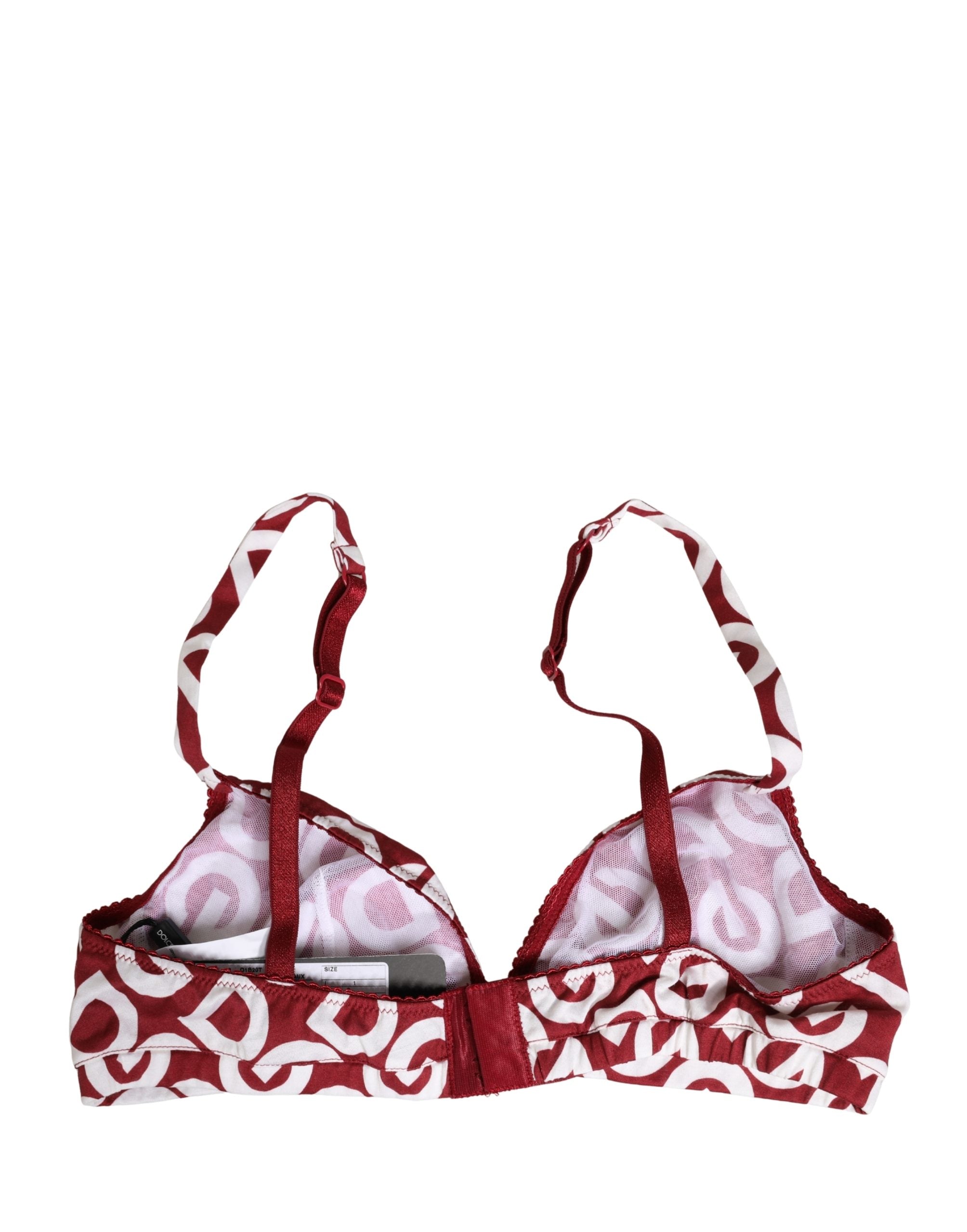 Dolce & Gabbana Roter BH mit Logo-Monogramm aus Baumwolle, Soft Cup