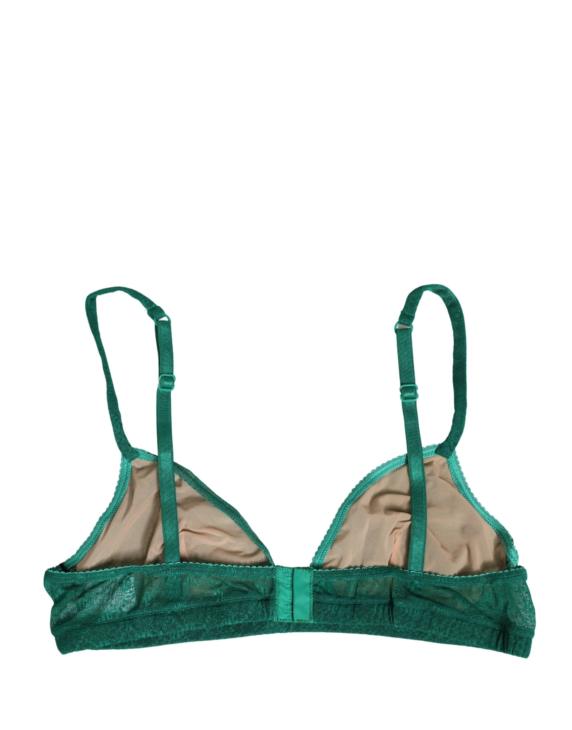 Dolce & Gabbana Grüner Stretch-Nylon-Bügelloser BH