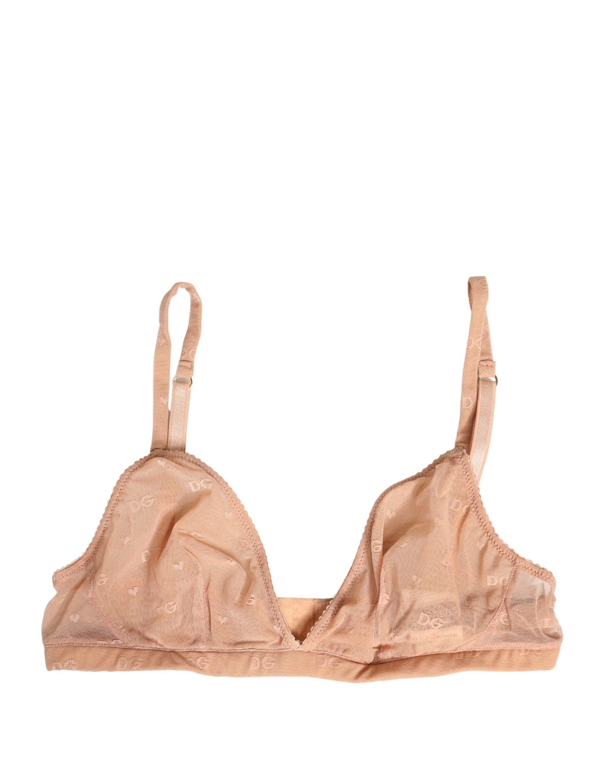 Dolce & Gabbana Beige Nylon Stretch Soft Cup Brassiere Underwear