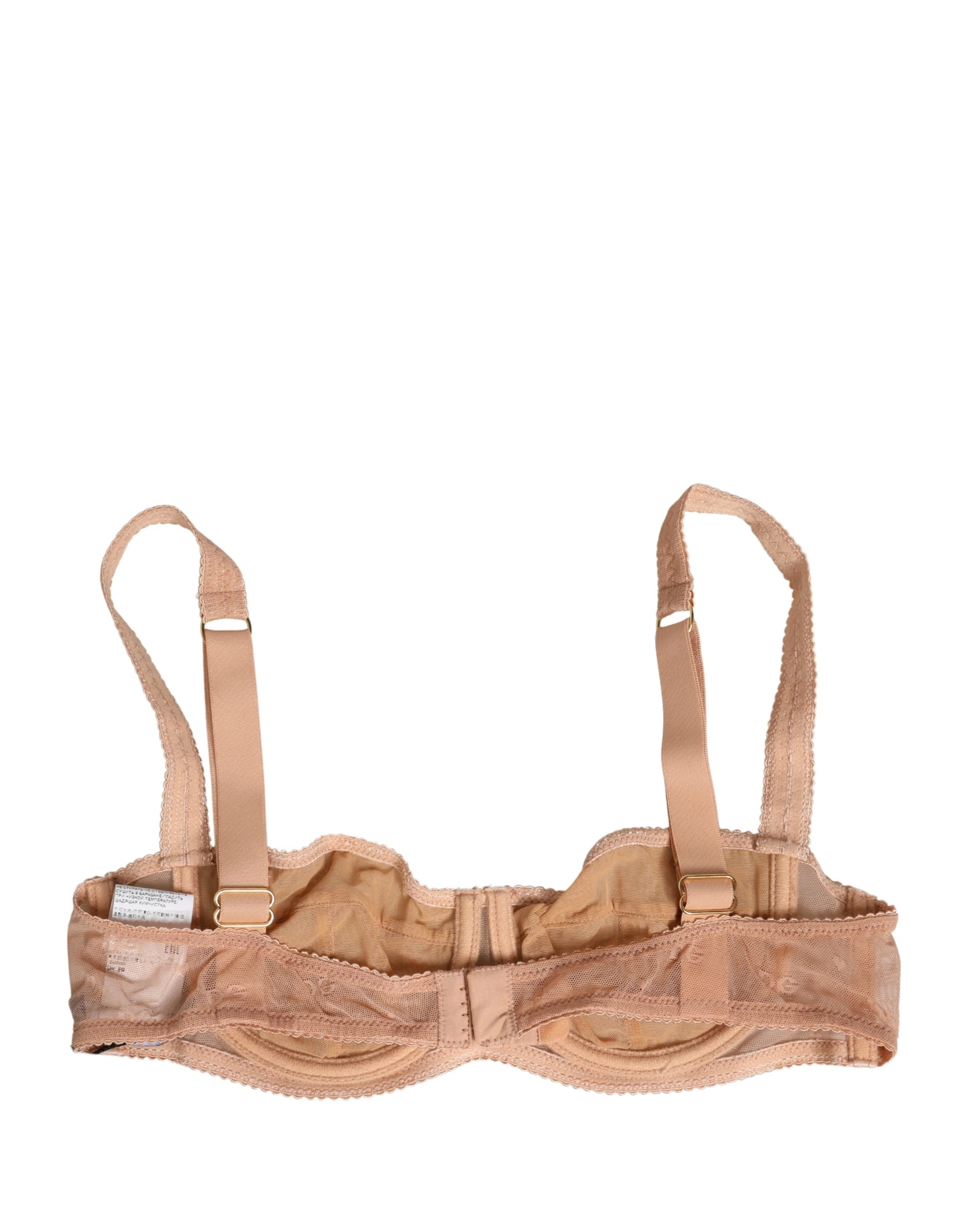 Dolce & Gabbana Beige Spitzen-Balkonett-BH mit Bügel