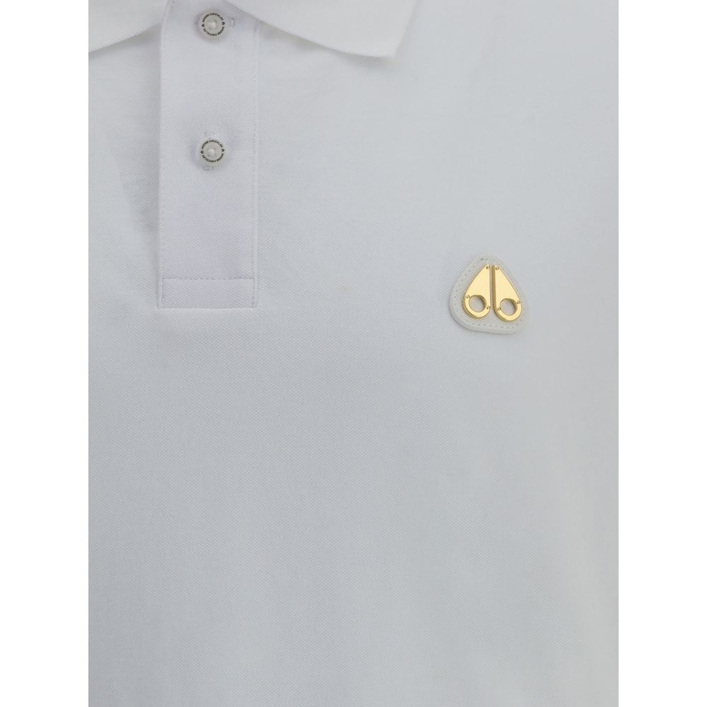 Moose Knuckles Weißes Baumwoll-Poloshirt