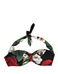 Dolce & Gabbana Schwarzes Blumen-Bikini-Top mit Neckholder und Polsterung