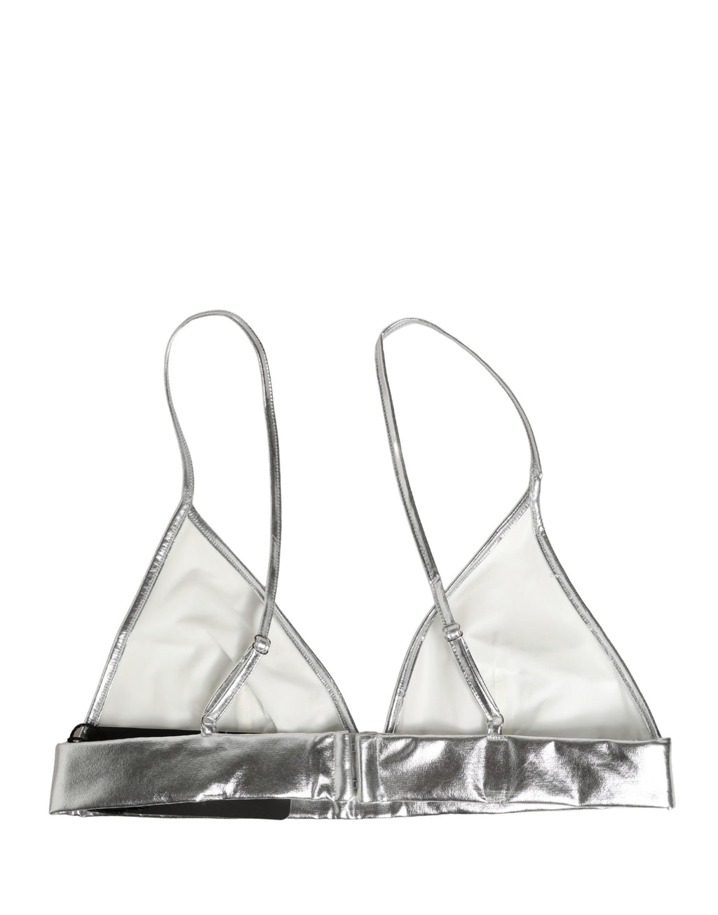 Dolce & Gabbana Ärmelloses Bustier-Crop-Top in Metallic-Silber