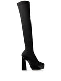 Jimmy Choo Schwarze Stoff-Overknees
