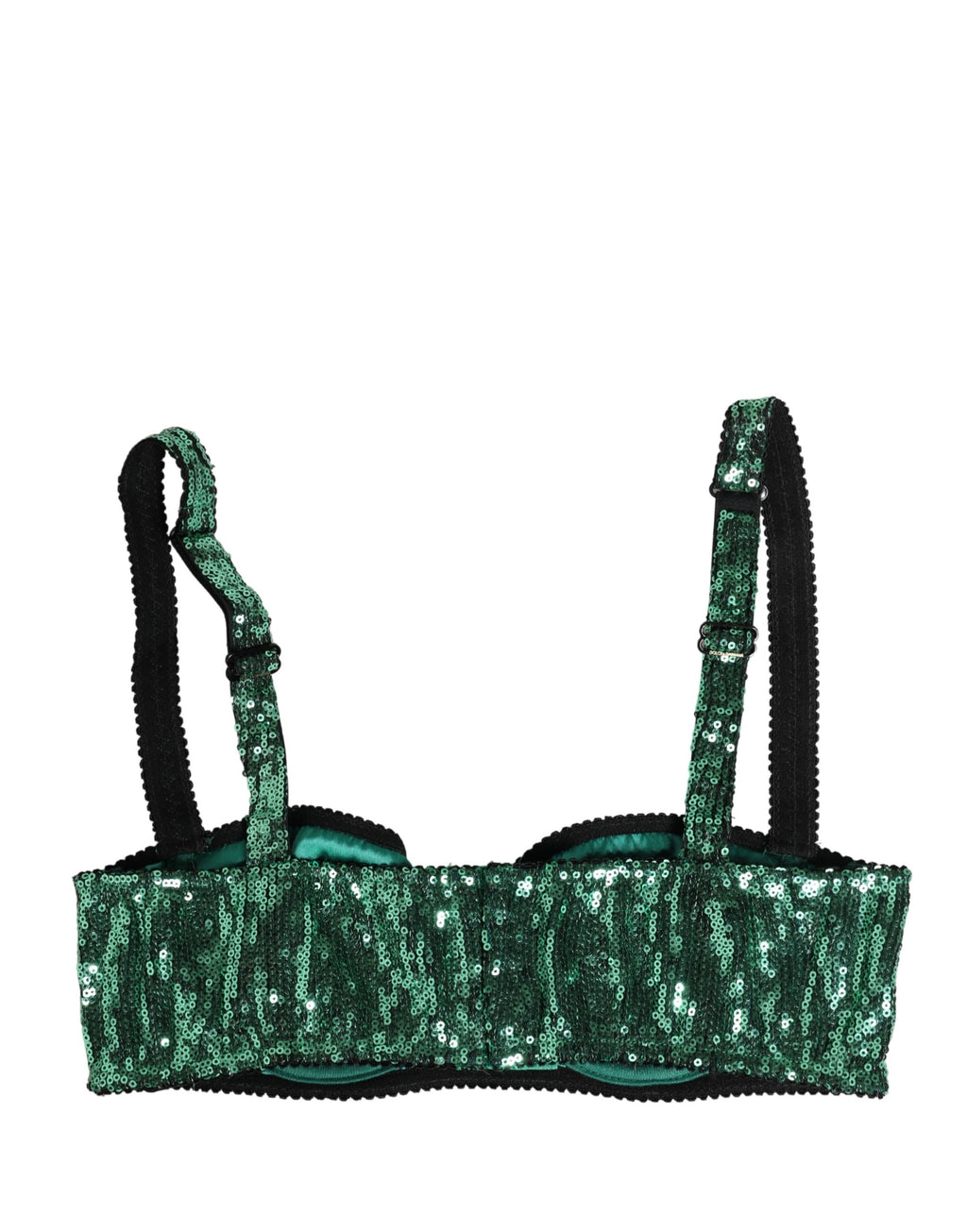 Dolce & Gabbana Grüner Balconette-BH mit Pailletten aus Nylon