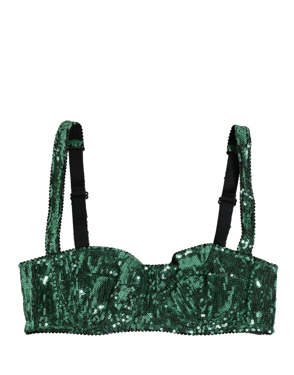 Dolce & Gabbana Grüner Balconette-BH mit Pailletten aus Nylon