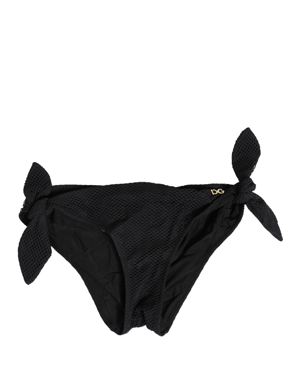 Dolce & Gabbana Bikinihose mit seitlichen Bindebändern und DG-Logo in Schwarz