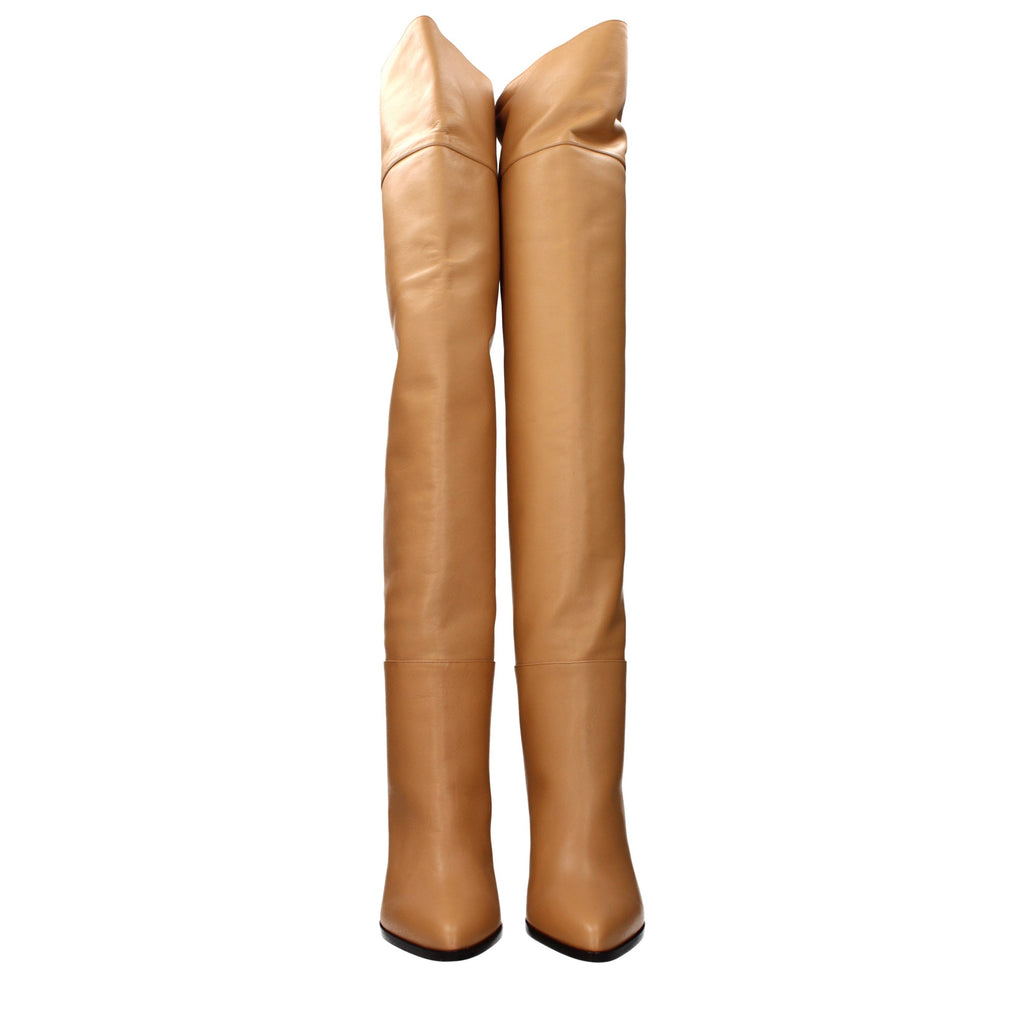 Jimmy Choo Beige Leder Stiefeletten