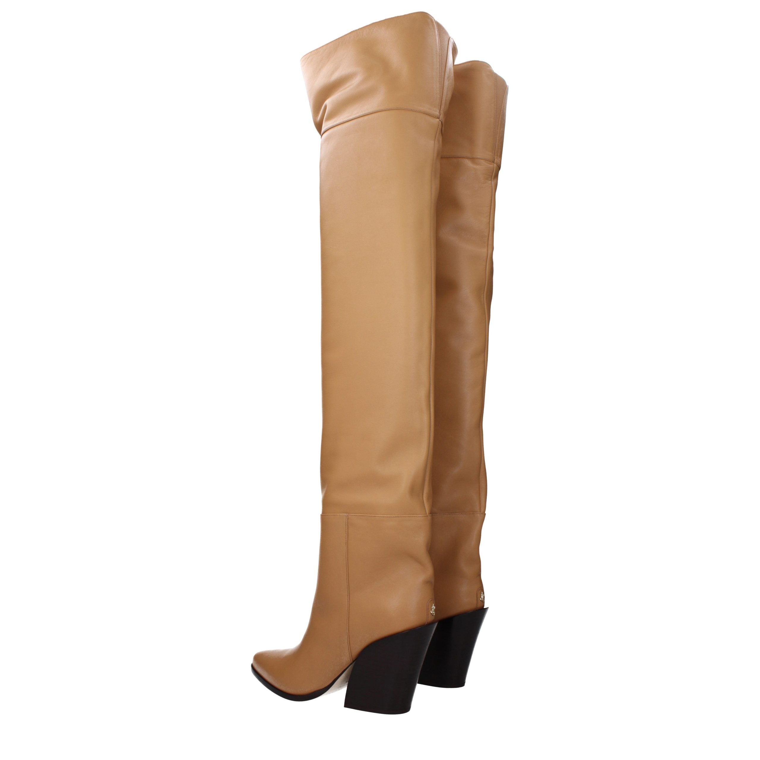 Jimmy Choo Beige Leder Stiefeletten