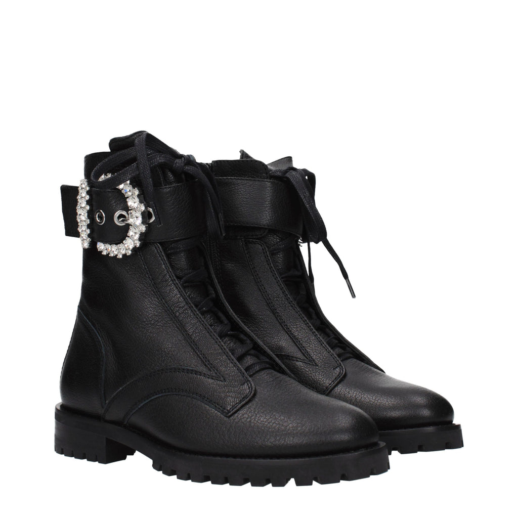 Jimmy Choo Schwarze Leder-Stiefeletten