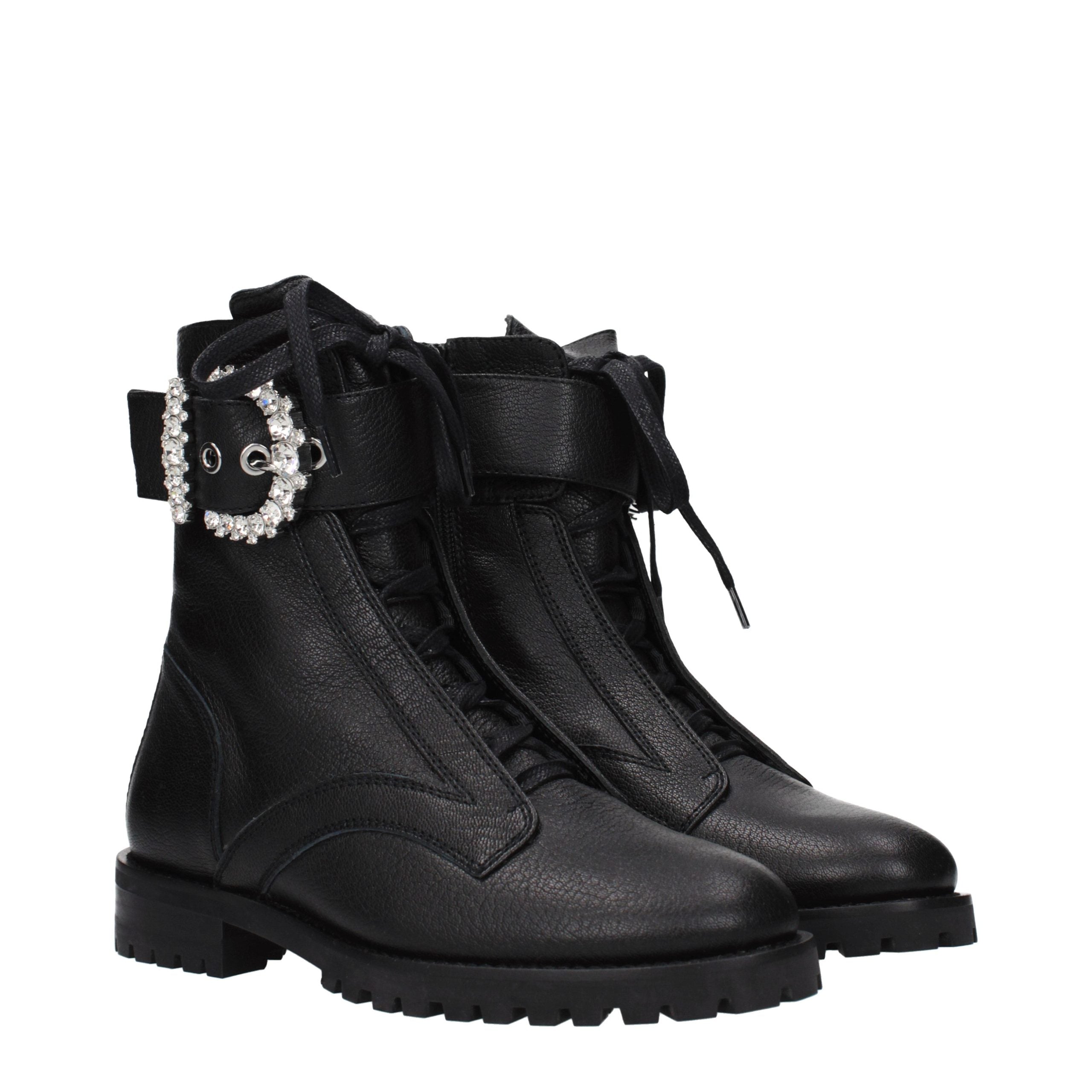 Jimmy Choo Schwarze Leder-Stiefeletten