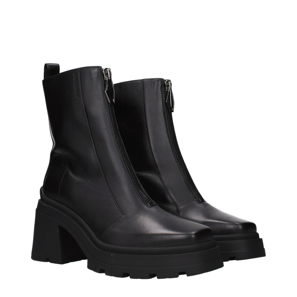 Jimmy Choo Schwarze Leder-Stiefeletten