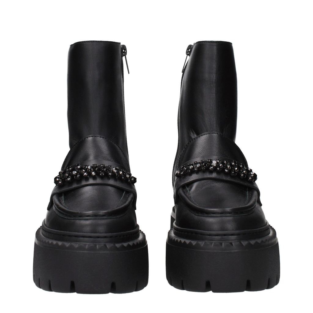 Jimmy Choo Schwarze Leder-Stiefeletten