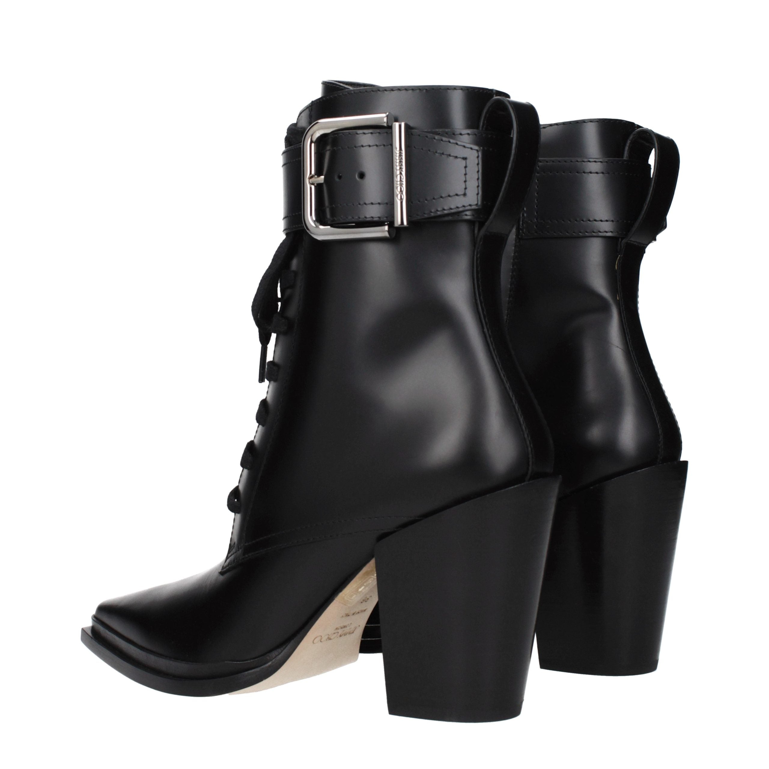 Jimmy Choo Schwarze Leder-Stiefeletten