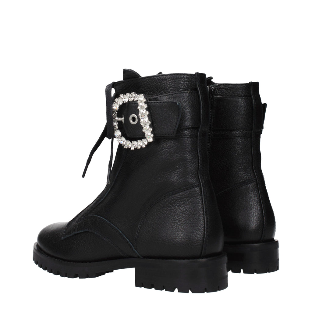 Jimmy Choo Schwarze Leder-Stiefeletten
