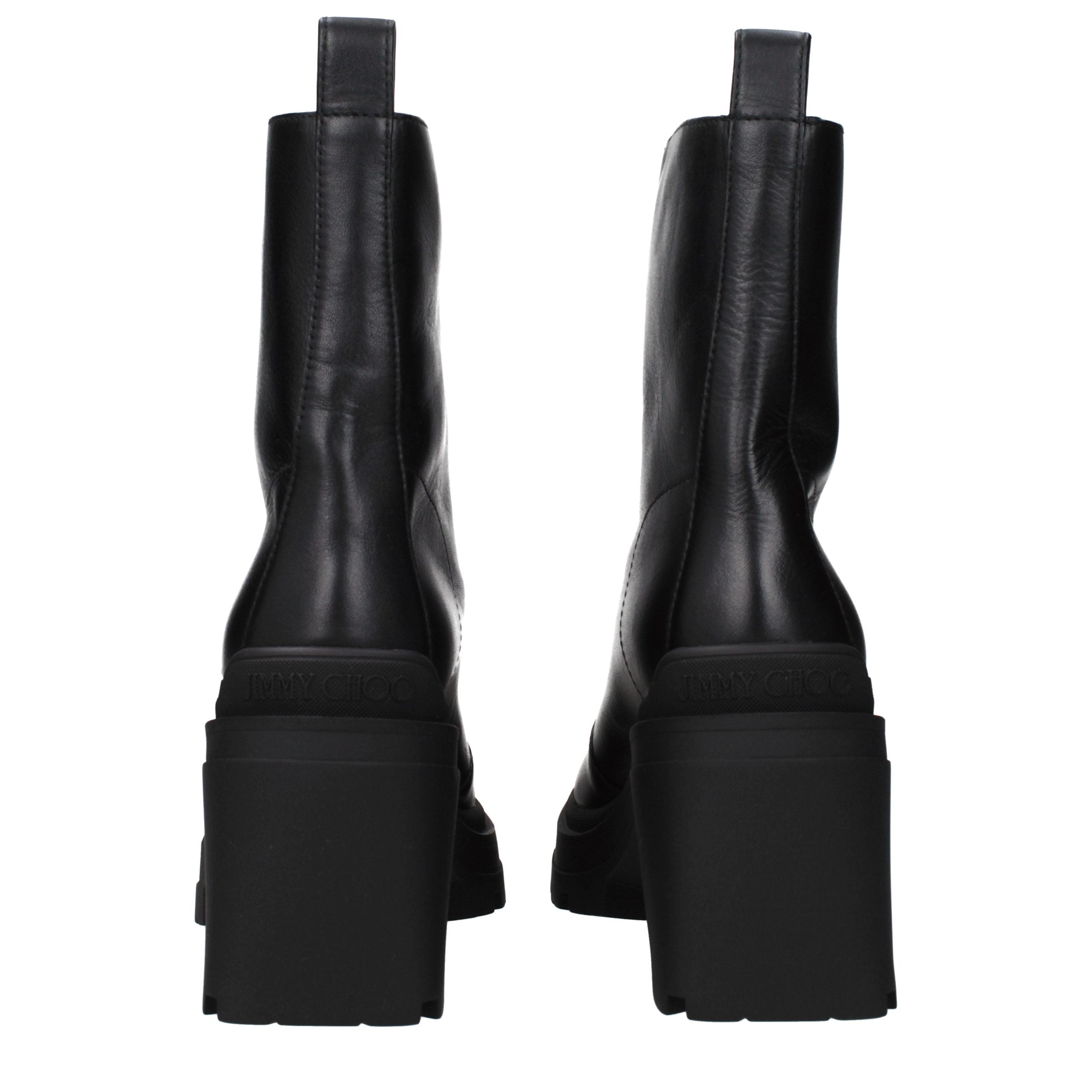 Jimmy Choo Schwarze Leder-Stiefeletten