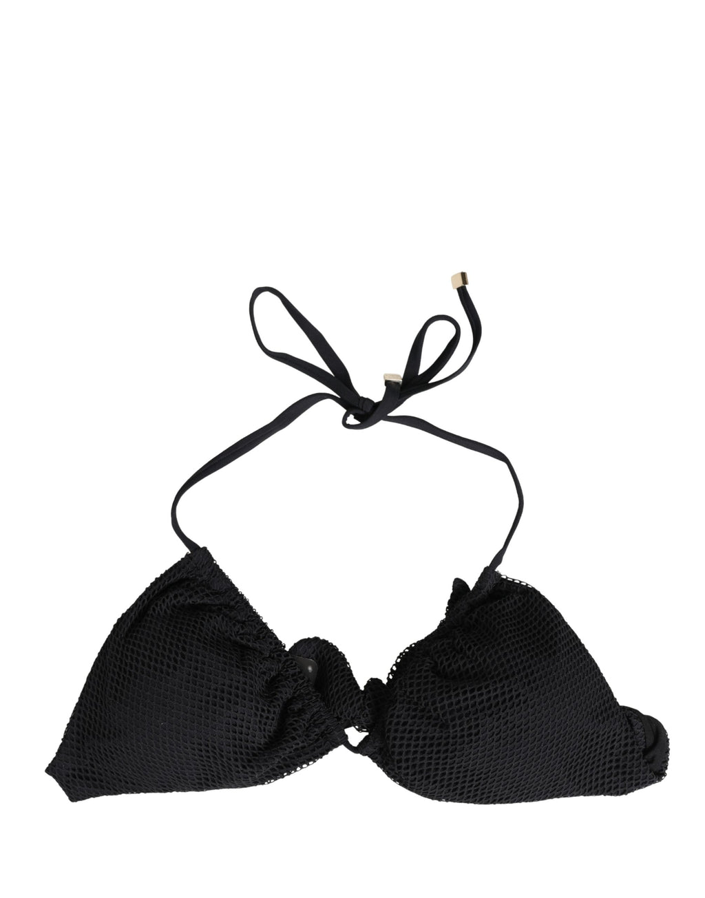 Dolce & Gabbana Schwarzes gepolstertes Dreieck-Bikini-Oberteil mit Neckholder
