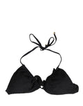 Dolce & Gabbana Schwarzes gepolstertes Dreieck-Bikini-Oberteil mit Neckholder
