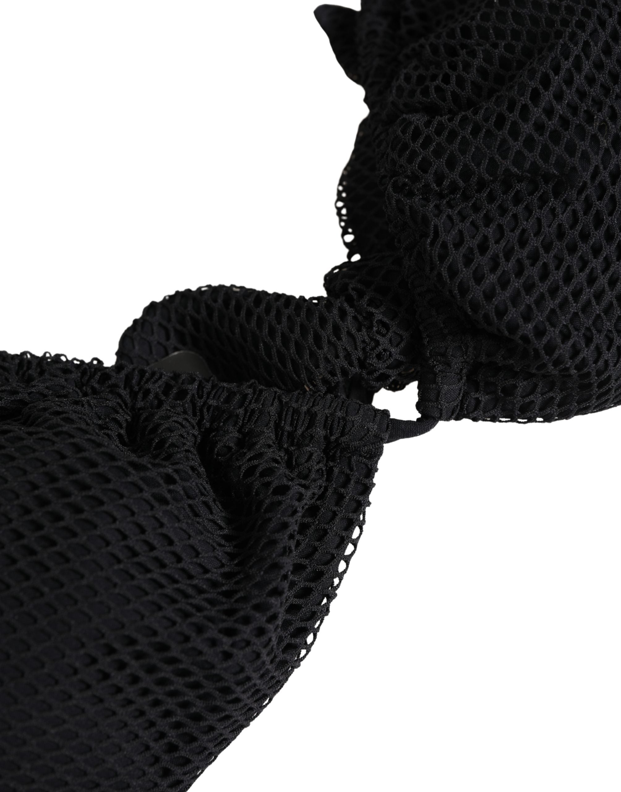Dolce & Gabbana Schwarzes gepolstertes Dreieck-Bikini-Oberteil mit Neckholder