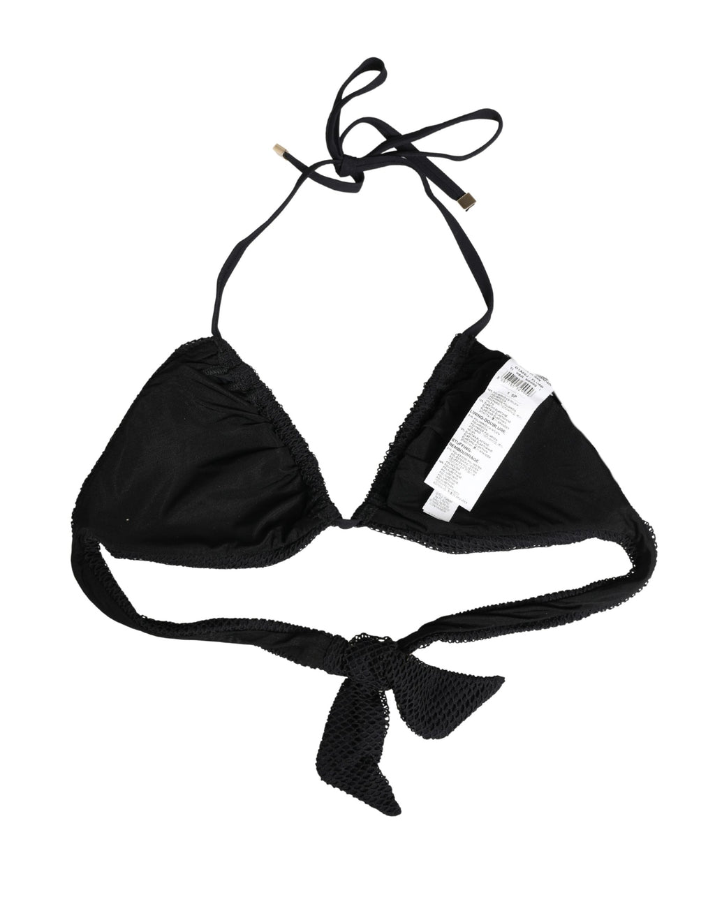 Dolce & Gabbana Schwarzes gepolstertes Dreieck-Bikini-Oberteil mit Neckholder