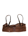 Dolce & Gabbana Brauner DG Logo Nylon Netz Balconette BH Unterwäsche