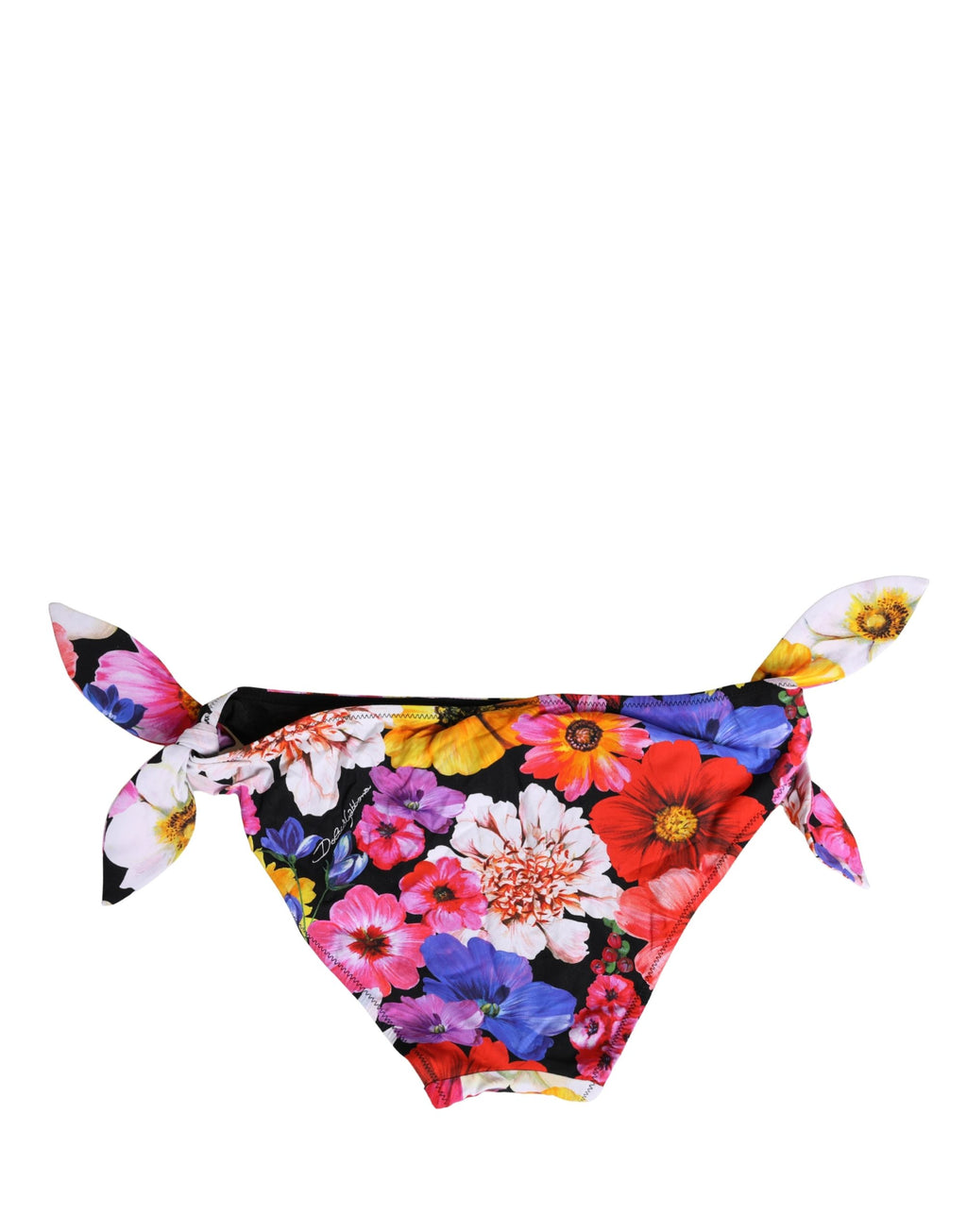 Dolce & Gabbana Schwarzer Bikini-Slip mit Blumenprint