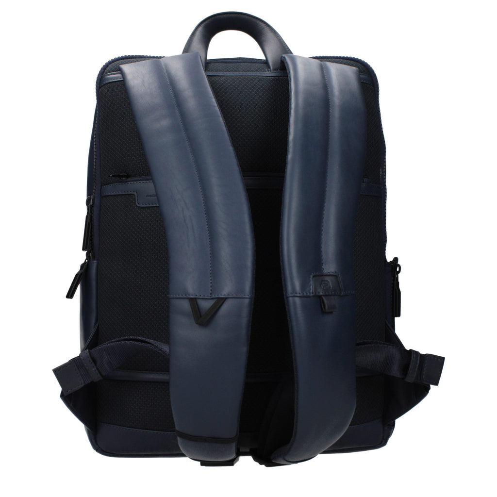 Piquadro Blauer Lederrucksack