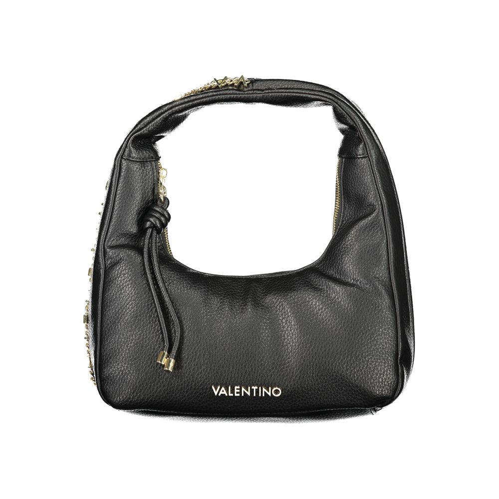 Mario Valentino Schwarze Damen-Handtasche aus Polyurethan mit Henkel