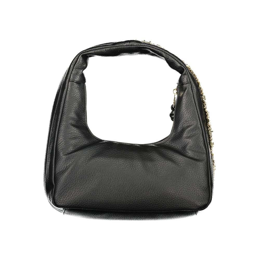 Mario Valentino Schwarze Damen-Handtasche aus Polyurethan mit Henkel