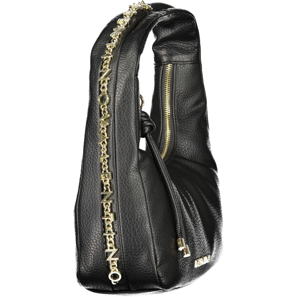 Mario Valentino Schwarze Damen-Handtasche aus Polyurethan mit Henkel