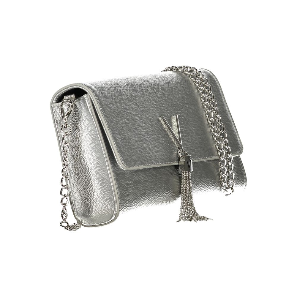 Mario Valentino Damenhandtasche aus silbernem Polyurethan