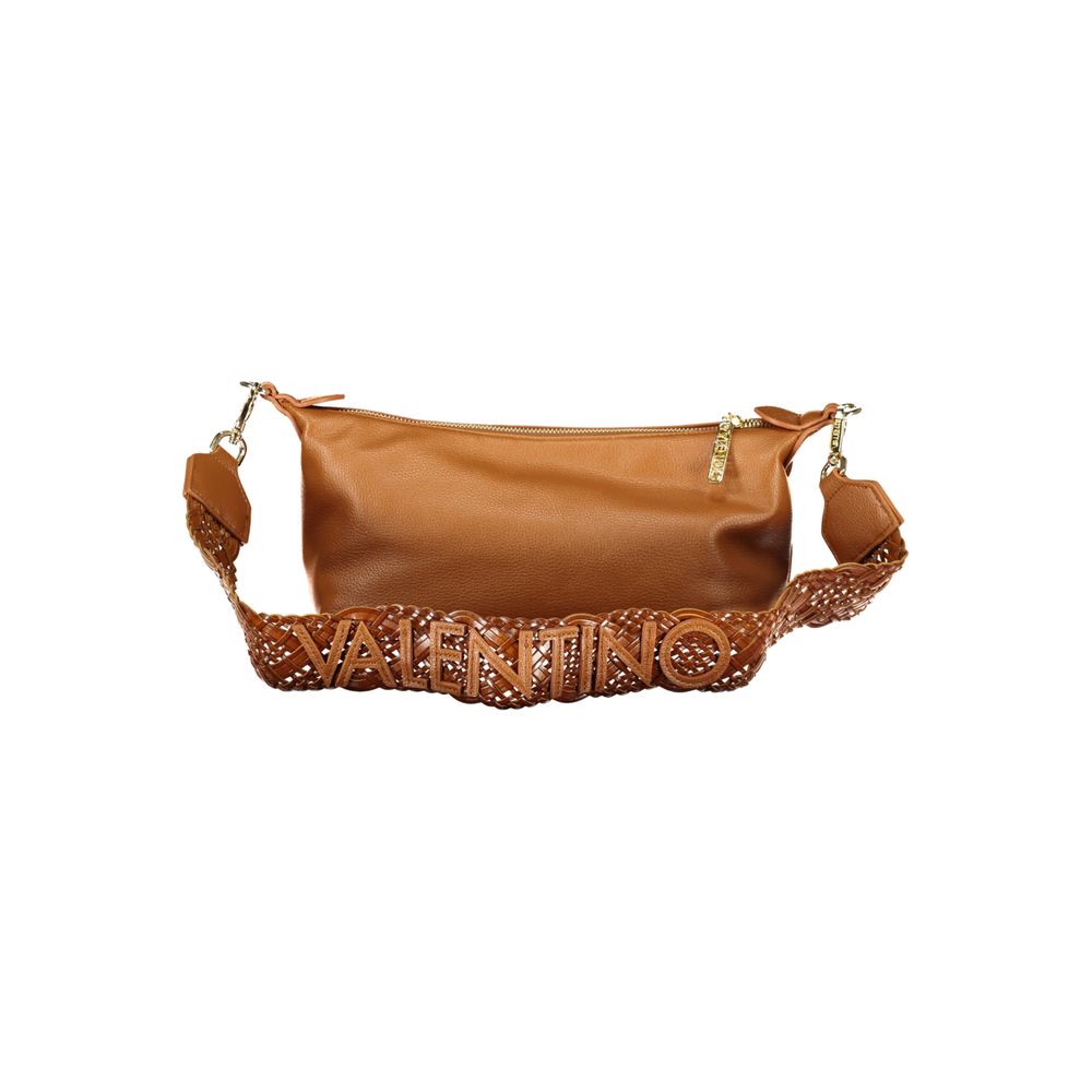 Mario Valentino Damenhandtasche aus braunem Polyurethan mit verstellbarem Riemen