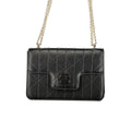 Mario Valentino Nero Polyurethane Damen-Tasche mit Kettenhenkeln