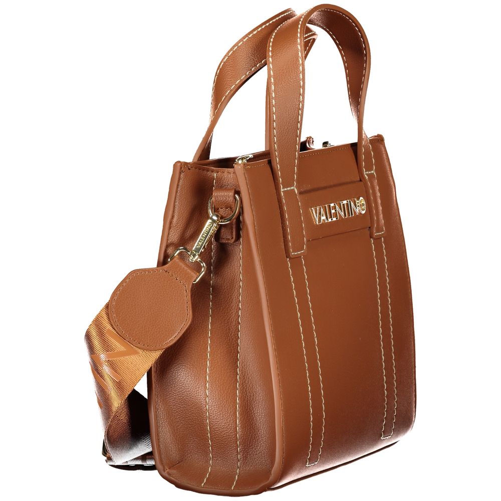 Mario Valentino Brown Women's Handbag in Polyurethane with Adjustable Straps