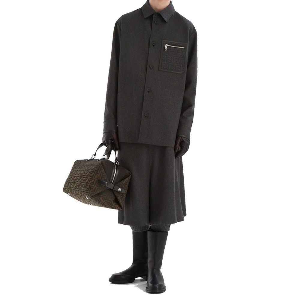 Fendi Grauer Kaschmir-Mantel