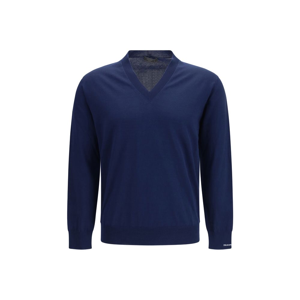 Prada Blue Cotton Sweater