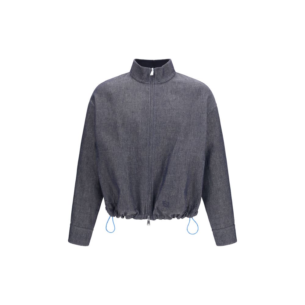 Fendi Blaue Jeansjacke aus Leinen