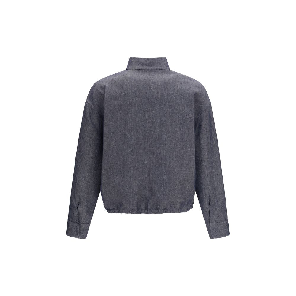 Fendi Blaue Jeansjacke aus Leinen